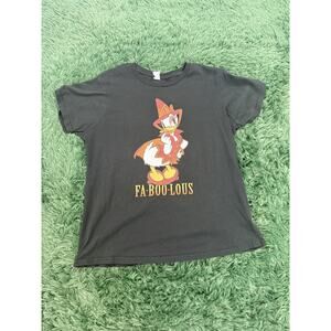 Disney Daisy Duck Fa-Boo-Lous Halloween Graphic T-Shirt Women's Black Size L